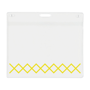 4" x 3" reusable and recyclable name tag holder with custom imprint for events