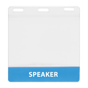 4" x 3" color coded badge holders for events
