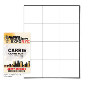 2.83” x 2.75” clear labels that can be used with a laser printer