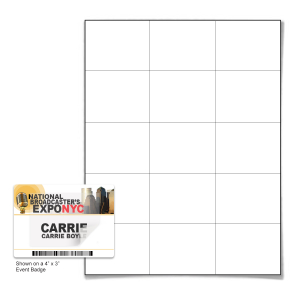 2-1/4" x 2-13/16" clear adhesive labels for use with a laser printer