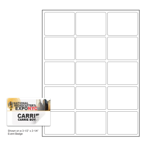 2" x 2-5/8" clear adhesive labels for use with a laser printer