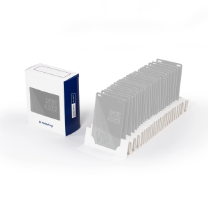 Reusable and recyclable compact event badge organizer boxes can hold event badges and name tag holders up to 4"x6"