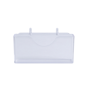 Plastic bin with hooks to hold badge ribbons