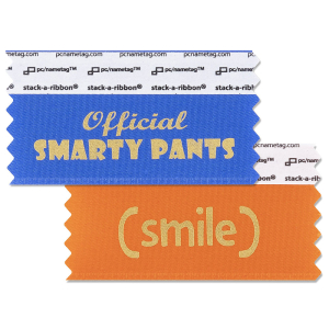 fun stackable badge ribbons for name tags