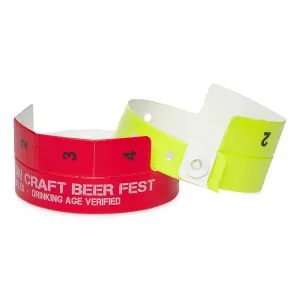 Custom imprint festival wristband with removable tabs