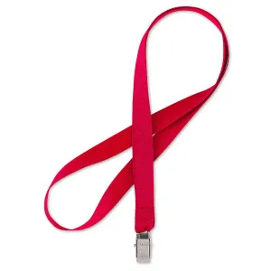 cheap Red lanyard with bulldog clip available in bulk