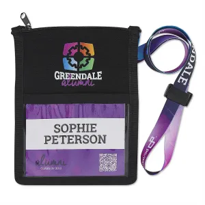 custom lanyard wallet hold a 4"x3" or 3-½"x2-¼" name tag insert