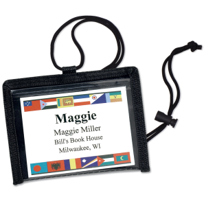 budget neck wallet holds a 4"x3" name tag