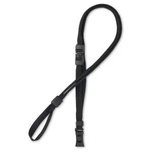 black sporty lanyard made from recycled material