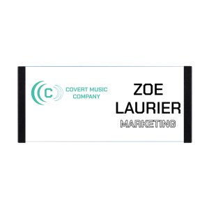 Reusable plastic employee name tags