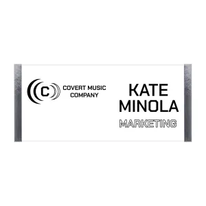 1-3/16" x 2-3/4" Reusable plastic staff name tags