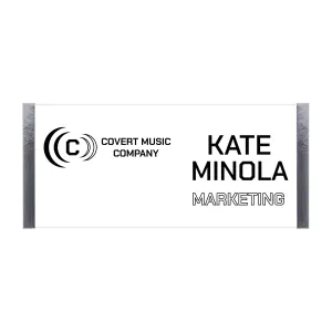 1-3/16" x 2-3/4" Reusable plastic staff name tags