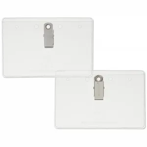 clear 4x2.5 name tag holder with clip