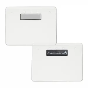 4inx3in reusable and recyclable name tag holders that are easy to read at a distance