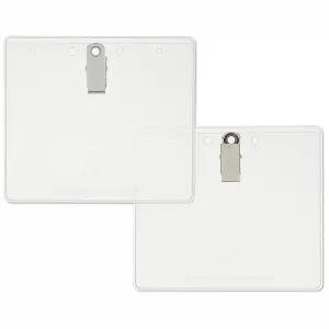 4-1/2" x 4-3/8" name tag holder made with 38% thicker material and stronger edge welds
