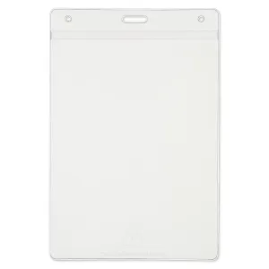 4.25x6 vertical name tag holder made with 38% thicker material and stronger edge welds