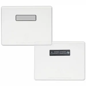 4inx3in reusable and recyclable name tag holders that are easy to fill