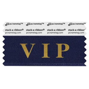 S3VIPXNAGO navy badge ribbon with VIP in gold lettering