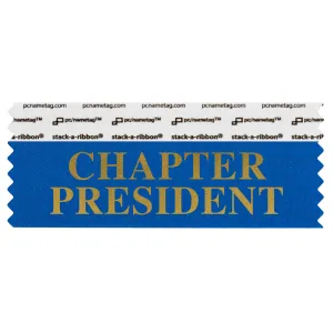 SCHPRBLGO_01 Blue Chapter President titled badge ribbon