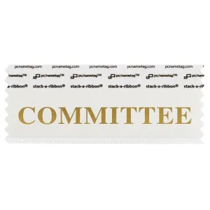 4" x 1-5/8" COMMITTEE Badge Ribbon