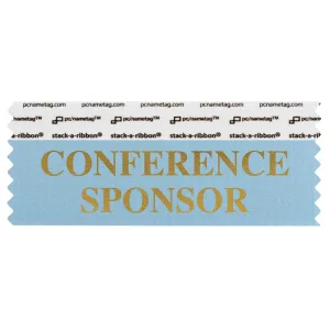 SCOSPCOGO_01 Light blue Conference Sponsor badge ribbon