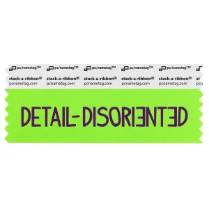 SDEDINGPU_01 neon green detail-disoriented badge ribbon