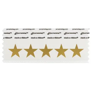 SFISTWHGO_01 five stars badge ribbon in white