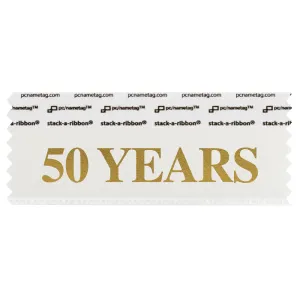 SFIYEWHGO_01 50 years badge ribbon in white