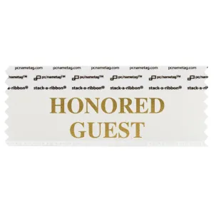 SHOGUWHGO white badge ribbon with honored guest in gold lettering