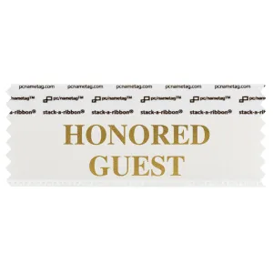 SHOGUWHGO white badge ribbon with honored guest in gold lettering