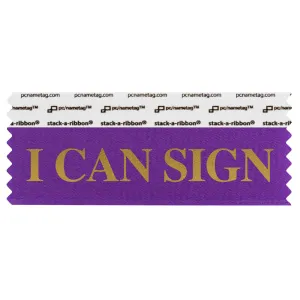 SICSIVIGO_01 violet I can sign badge ribbon