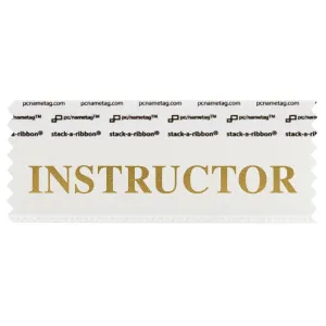 SINSTWHGO_01 instructor badge ribbon in white