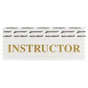 SINSTWHGO_01 instructor badge ribbon in white