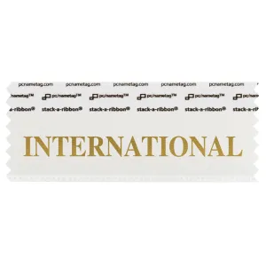 4" x 1-5/8" INTERNATIONAL Badge Ribbon