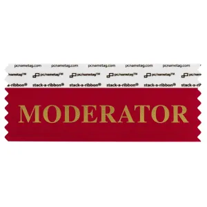 4" x 1-5/8" MODERATOR Badge Ribbon