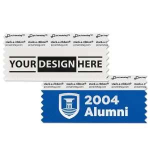 3-1/2 inch x 1-5/8 inch adhesive Customizable Badge Ribbon