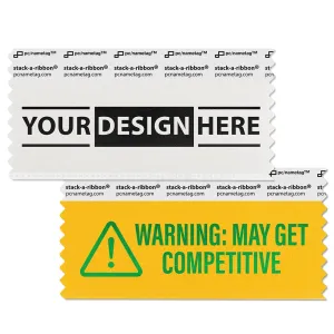 4 inch x 2 inch adhesive Customizable Badge Ribbon
