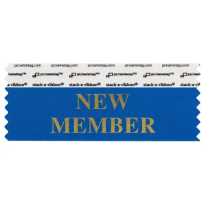 4" x 1-5/8" NEW MEMBER Badge Ribbon
