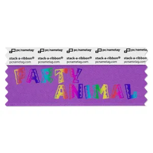 SPAANVIPR_01 violet party animal badge ribbon