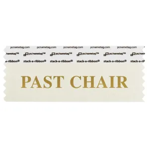 SPACHCRGO cream badge ribbon with Past Chair in gold lettering