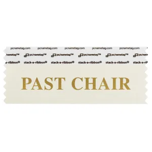 SPACHCRGO cream badge ribbon with Past Chair in gold lettering