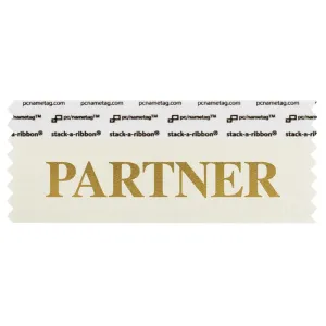 SPARTCRGO cream badge ribbon with Partner in gold lettering