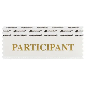 SPARTWHGO white badge ribbon with participant in gold lettering