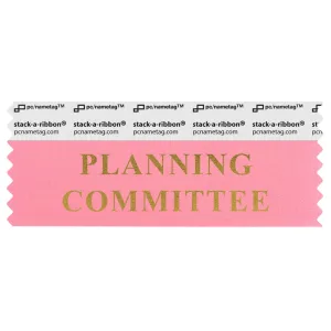 SPLCOROGO neon pink badge ribbon with planning committee in gold lettering