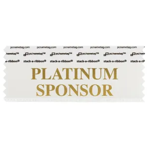 4" x 1-5/8" PLATINUM SPONSOR Badge Ribbon