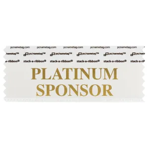 4" x 1-5/8" PLATINUM SPONSOR Badge Ribbon