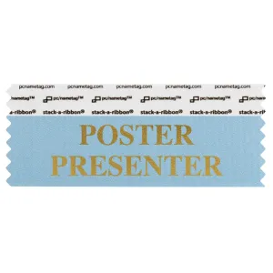 SPOPRCOGO light blue badge ribbon with Poster presenter in gold lettering