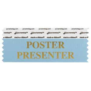 SPOPRCOGO light blue badge ribbon with Poster presenter in gold lettering