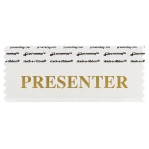 4" x 1-5/8" PRESENTER Badge Ribbon
