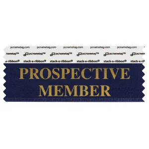 SPRMENAGO navy badge ribbon with prospective member in gold lettering